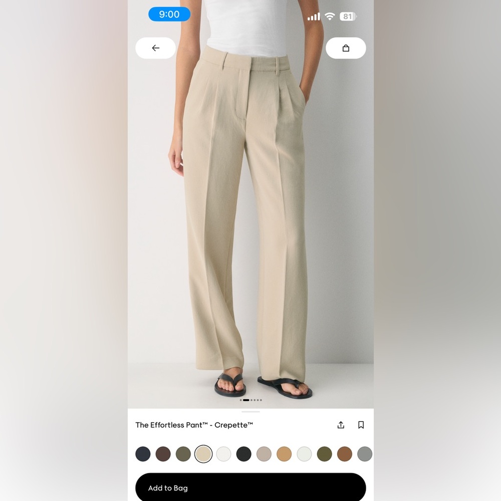 Aritzia Crepette Effortless Elegant Cream Women's Pants